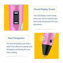 3D pen +170m plastic filament, pink / 3D pencil