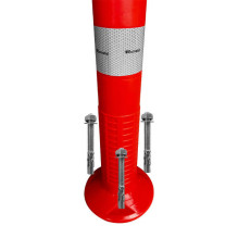 Flexible warning signal road post Eurostal 755 mm red with anchor bolts (anchors)