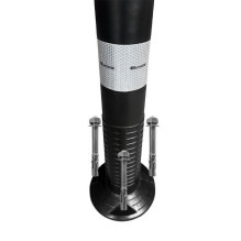 Lankstus įspėjamasis signalinis kelio stulpelis Eurostal 750 mm juodas su inkariniais varžtais (ankeriais)