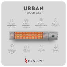 Infraraudonųjų spindulių šildytuvas Heatum H2000R URBAN SILVER