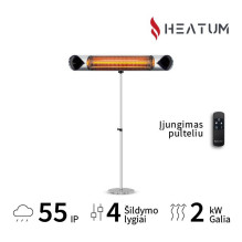 Standing Infrared Heater Heatum H2000R CORE SILVER with single-leg stand
