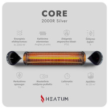 Standing Infrared Heater Heatum H2000R CORE SILVER with single-leg stand
