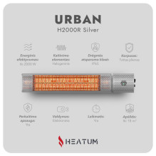Standing Infrared Heater Heatum H2000R URBAN SILVER with one-legged stand