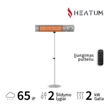Standing Infrared Heater Heatum H2000R URBAN SILVER with one-legged stand