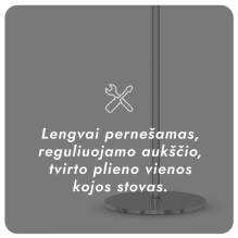 Pastatomas Infraraudonųjų spindulių šildytuvas Heatum H2000R URBAN SILVER su vienkoju stovu