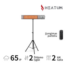 Freestanding Infrared Heater Heatum H2000R URBAN SILVER with tripod stand