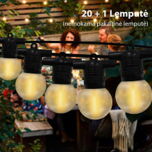 Lauko girlianda (LED lemputės) 10 m Glow juoda Matinė