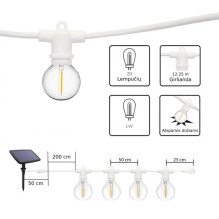 Lauko girlianda su saulės baterija (LED) Perl Balta Lauko girlianda su saulės baterija (LED) Perl Balta