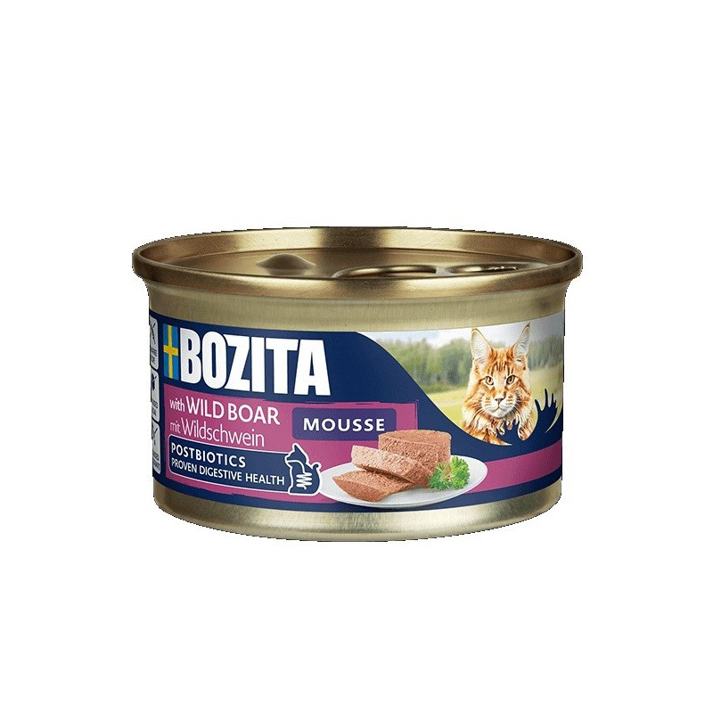 BOZITA Mousse šernų skonio šlapias kačių ėdalas, 85 g