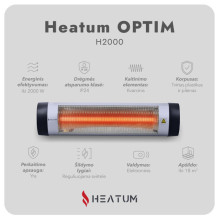 Standing Infrared Heater Heatum H2000 OPTIM with single-leg stand
