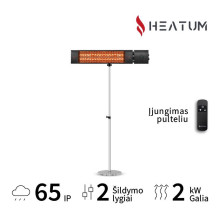 Standing Infrared Heater Heatum H2000R URBAN Black with one-legged stand