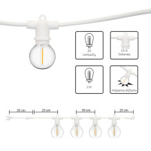 Outdoor garland (LED lights) 10 m Pearl white Outdoor garland (LED lights) 10 m Pearl white