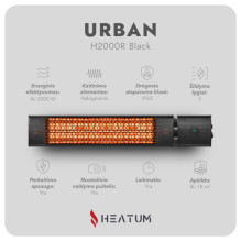 Freestanding Infrared Heater Heatum H2000R URBAN Black with tripod stand