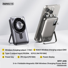 Išorinė baterija Power Bank Remax RPP-695 15W MagSafe 10000mAh mėlyna Išorinė baterija Power Bank Remax RPP-695 15W MagSafe 10000mAh mėlyna