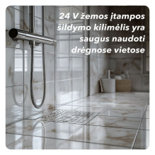 Elektrinis šildomų grindų kilimėlis - tinklelis Warmset Black 150 W 24 V (150-2-24)