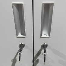 Metalinė persirengimo spintelė dvivietė, dviejų lygių, L formos Rehalt Systems 1800 x 400 x 500