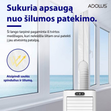 Mobile air conditioner ADOLUS ARCTIC A2600H with heating and window seal