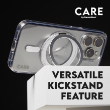 CARE Feature case with Silver Kickstand MagSafe iPhone 16, Transparent CARE Feature case with Silver Kickstand MagSafe iPhone 16, Transparent