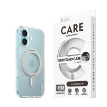CARE Feature case with Silver Kickstand MagSafe iPhone 16, Transparent CARE Feature case with Silver Kickstand MagSafe iPhone 16, Transparent