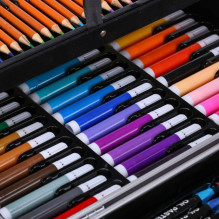 Drawing and creative set-suitcase, 145 pcs, pink