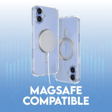CARE Feature case with Silver Kickstand MagSafe iPhone 16 Plus, Transparent CARE Feature case with Silver Kickstand MagSafe iPhone 16 Plus, Transparent