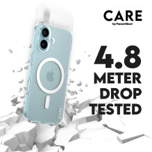 CARE Flagship case with White MagSafe iPhone 16, Transparent CARE Flagship case with White MagSafe iPhone 16, Transparent