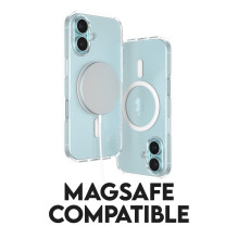 CARE Flagship case with White MagSafe iPhone 16, Transparent CARE Flagship case with White MagSafe iPhone 16, Transparent