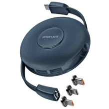 PROMATE Quiver Salokāms magnētiskais kabelis USB-C uz USB-C / Lightning / microUSB / 1m
