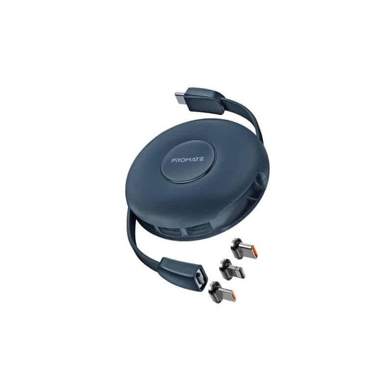 PROMATE Quiver Salokāms magnētiskais kabelis USB-C uz USB-C / Lightning / microUSB / 1m