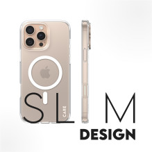 „CARE Flagship“ dėklas su baltu „MagSafe iPhone 16 Pro Max“ dangteliu, permatomas „CARE Flagship“ dėklas su baltu „MagSafe iPhone 16 Pro Max“ dangteliu, permatomas