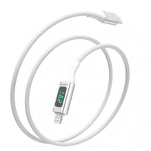 USB-C į „Lightning“ laidas „DigitCord“ 30 W, 1,5 m, baltas * MFI sertifikuotas