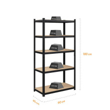 Storage shelves 180x90x40 PRO Black (2 pcs)