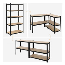 Storage shelves 180x90x40 PRO Black (2 pcs)