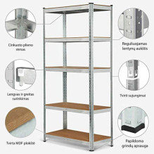 Storage shelves racks 180x90x45 PRO (5 pcs)