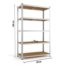 Storage shelves racks 180x90x40 PRO (2 pcs)