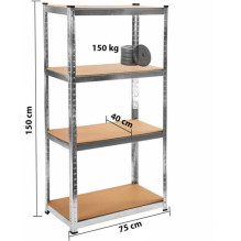 Storage shelves racks 150x75x40 PRO (3 pcs)