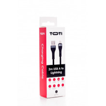 SEEK TOTI USB A to Lightning, 2m Braided Cable 2A (non-MFI), Black SEEK TOTI USB A to Lightning, 2m Braided Cable 2A (non-MFI), Black