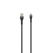 SEEK TOTI USB A–C tipo maitinimas, 2 m pintas laidas, 3A, juodas