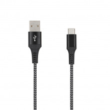SEEK TOTI USB A to Type-C, 2m Braided Cable 2A, Black / Space grey