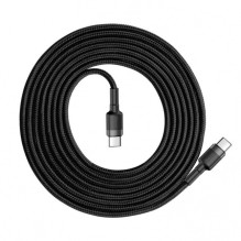 Baseus Cafule kabelis patvarus nailono kabelis USB-C PD / USB-C PD PD2.0 60W 20V 3A QC3.0 2M juodai pilkas