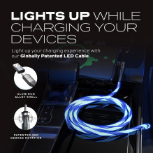 STATIK PowerPivot Pro, šviečiantis LED laidas, USB-C į USB-C, 1 m, juodas STATIK PowerPivot Pro, šviečiantis LED laidas, USB-C į USB-C, 1 m, juodas
