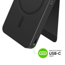 „Mophie Essentials“ magnetinė belaidė nešiojama baterija, 10000 mAh, juoda