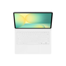 DX625UW knygos dėklas su klaviatūra ir dirbtinio intelekto klavišu „Samsung Galaxy Tab S10 FE+“, baltas