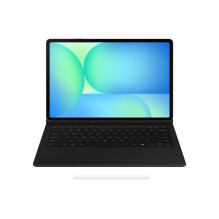 DX625UB knygos dėklas su klaviatūra – dirbtinio intelekto klavišas „Samsung Galaxy Tab S10 FE+“, juodas