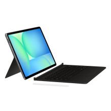 DX625UB knygos dėklas su klaviatūra – dirbtinio intelekto klavišas „Samsung Galaxy Tab S10 FE+“, juodas