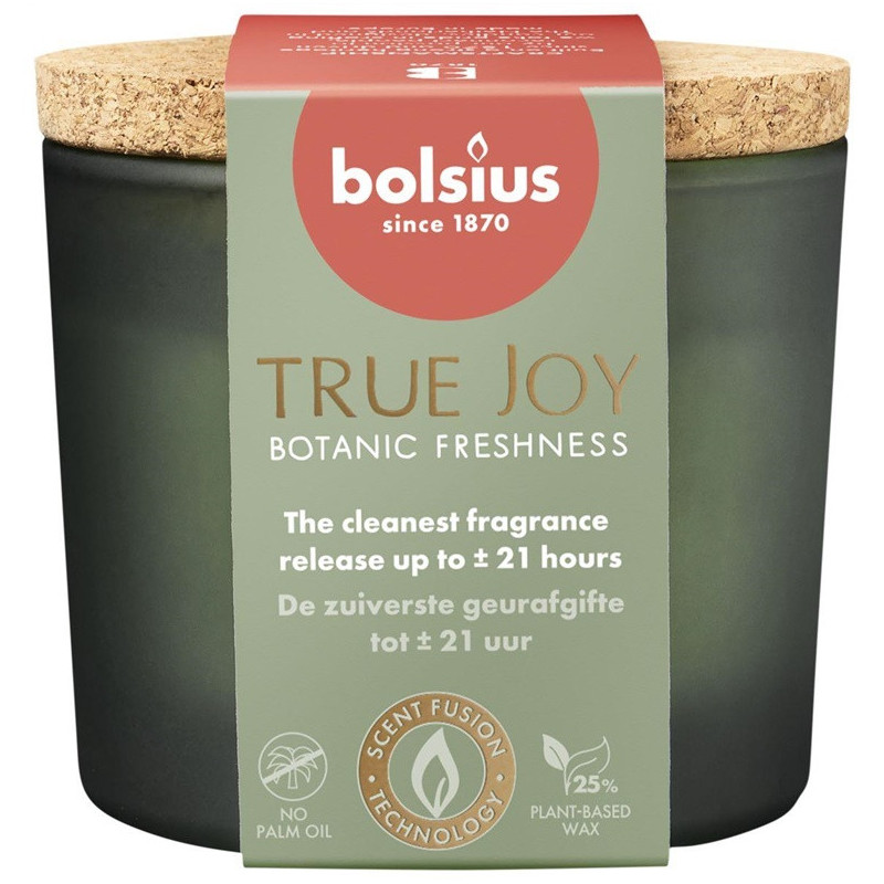 Candle, aromatic Bolsius TRUE JOY Botanic Freshness, 21 h