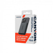 CANYON magnetinė išorinė baterija OnPower 500 PD20W 5000mAh aliuminis, juodas, tarpžvaigždinis