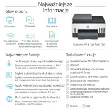 „HP Smart Tank 750“ daugiafunkcis terminis rašalinis spausdintuvas, A4, 4800 x 1200 DPI, 15 ppm, „Wi-Fi“