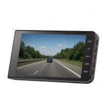 DVR979G Full HD G-sensor LCD automobilinis vaizdo registratorius su atbulinės eigos kamera - smėlio spalvos