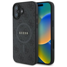 Guess 4G Ring Classic Logo MagSafe dėklas iPhone 16 - juodas